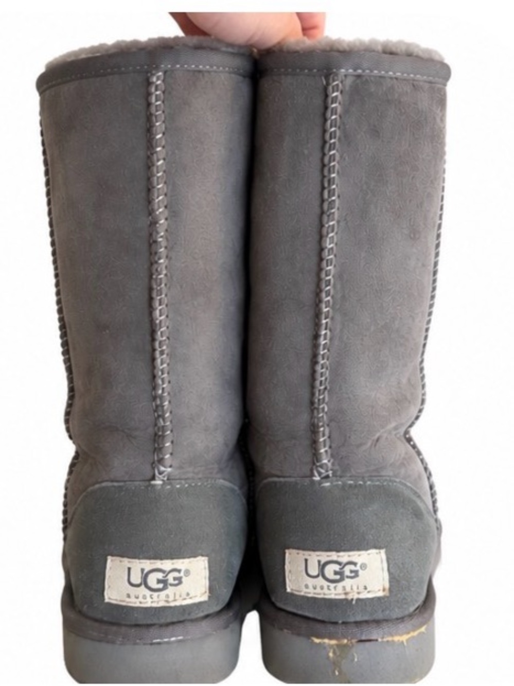 UGG Australia Classic Tall 5815 Grey Suede Shearling Boots – Women’s 7 - Picture 5 of 9